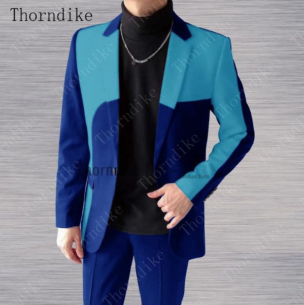

thorndike new cand designs designs latchwork мужские костюмы для свадебного костюма мужские groom blazer tuxedo slim fit costume terno mascu, White;black