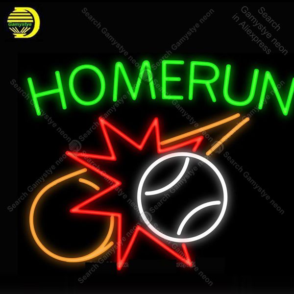 

neon sign for 2018 home run neon lamp star glass tube decor sports room window handcraft advertise anuncio luminoso dropshipping