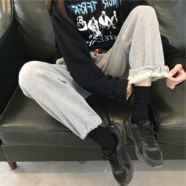 

high 2021 new autumn hare women's fashion jogger plus female size pants mhkz, Black;white