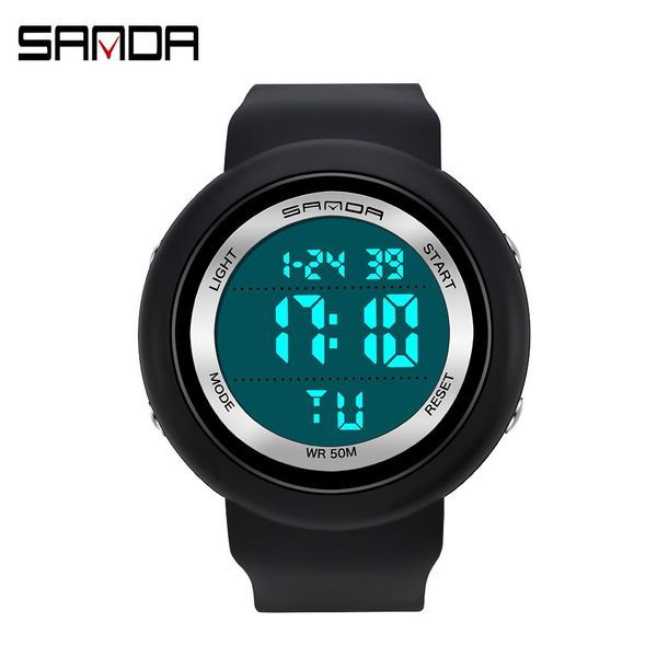 

sanda support sport watch мужчины военные часы будильник ударные устойчивые водонепроницаемые светодиодные цифровые часы timing relogio masc, Silver