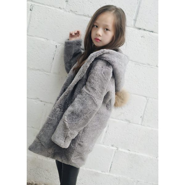 JKP Winter Kinder Leder Schaffell Mantel Jungen und Mädchen Schaffellmantel plus Baumwolle warme Jacke Kleidung YJR-01 LJ201125