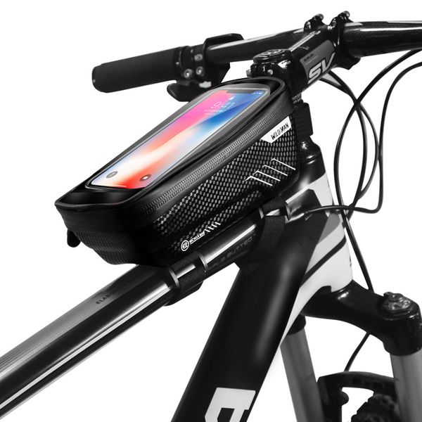 

mountain bike bag bicycle front frame tube bag waterproof touch screen mobile phone case for 4.7-6.5 inch cellphone
