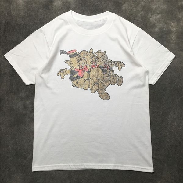 

men casual loose cotton t shirt men fashion printing round neck short sleeved t shirt size s-xxl, White;black