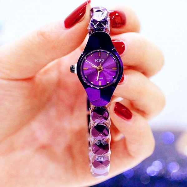 

3fe2women fashion trend simple bracelet tiktok tungsten steel student super thin waterproof lady watchw2q, Slivery;brown