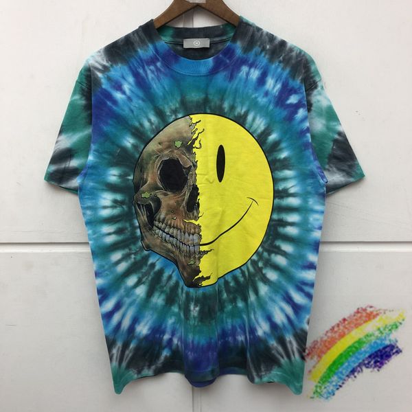 

tie-dye tee t-shirt men women green t-shirts, White;black