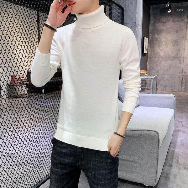 

new turtle neck men's autumn and winter korean sweater sweater solid color couples bottoming shirt tide, White;black