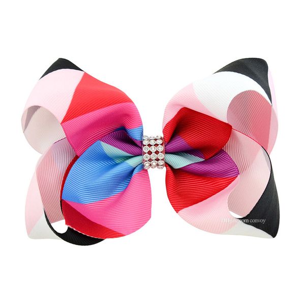 

cute baby girls cute bows hairpins cute rainbow color grosgrain barrette ribbon hairpin children hair accessories hairbow, Slivery;white