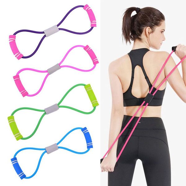

yoga gum fitness resistance 8 word chest expander rope workout muscle fitness rubber elastic bands for sports exercise
