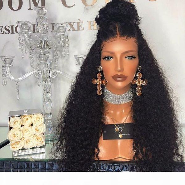 

lace frontal wigs pre plucked lace front wig with baby hair brazilian deep curly full lace human hair wigs pre plucked hairline, Black;brown