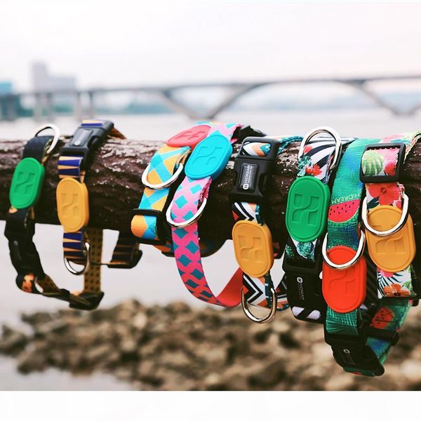 

hands dog leash collar breakaway quick release pet puppy big dog harness colorful sunshine california series