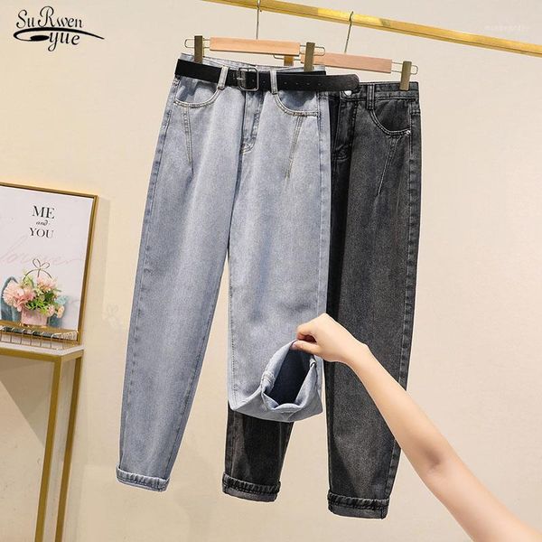 

pantalon women high street denim jeans casual high waist loose female denim pants 2020 autumn ladies harem jeans trousers 108251, Blue