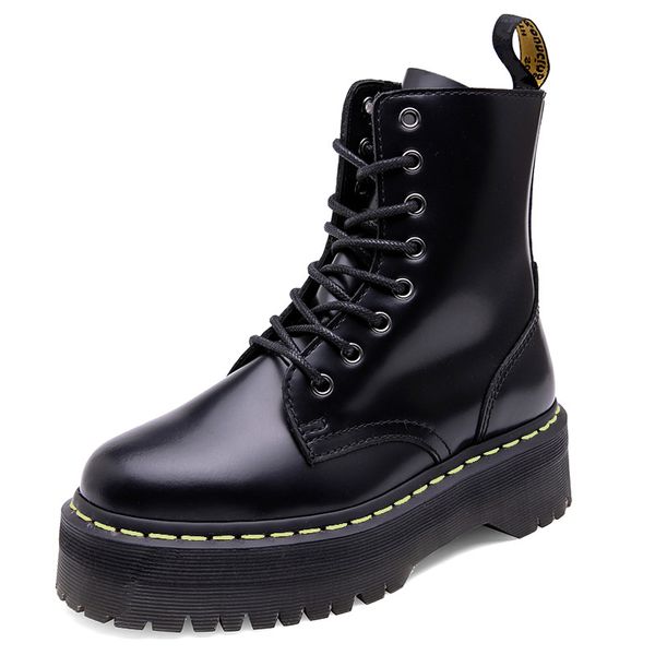 

ladies casual martin shoes increasing women genuine leather female snow boot female motorcycle winter height ankle boots zapatos de mujer, Black