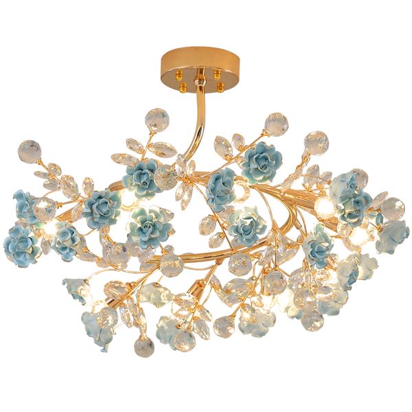 

european living room crystal chandelier lighting modern crystal chandeliers luxury dining bedroom lights ceramic hanging pendant lamps