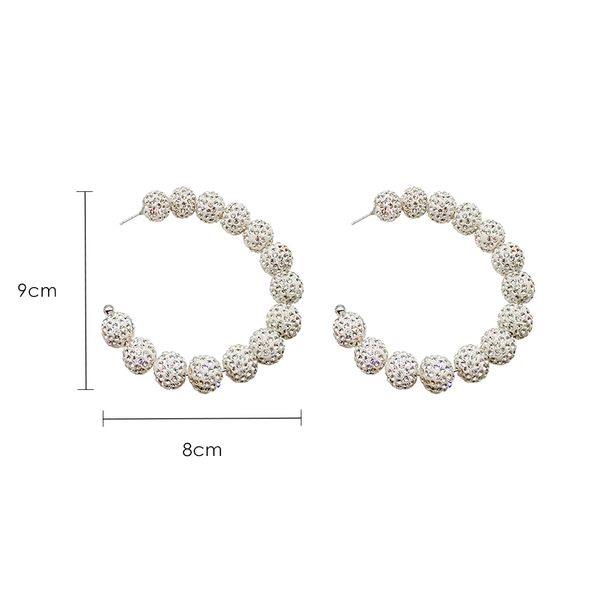 

exaggerated fashion big women personality femininity hiphop circle c-shaped earrings j190625, Golden