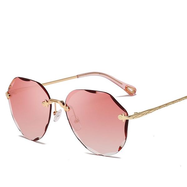 

sunglasses rimless designer retro round 2021 ladies frameless transparent color lens clear glasses, White;black