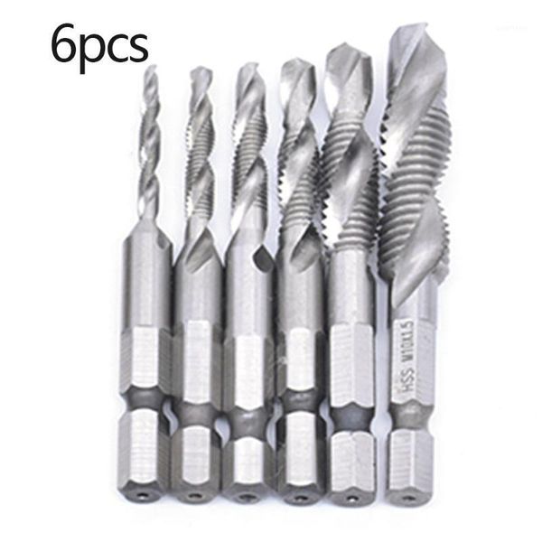 

6pcs hss machine screw thread metric plug tap screw taps bit high speed steel hexagon handle compound tap drill bits1
