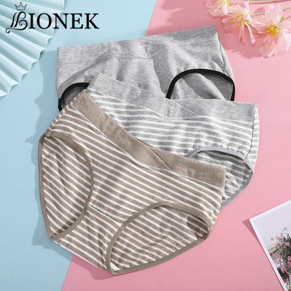 

bionek panties women underwear briefs cotton panties lingeries plus size striped underpant girls cute panty ladies -xxl, Black;pink