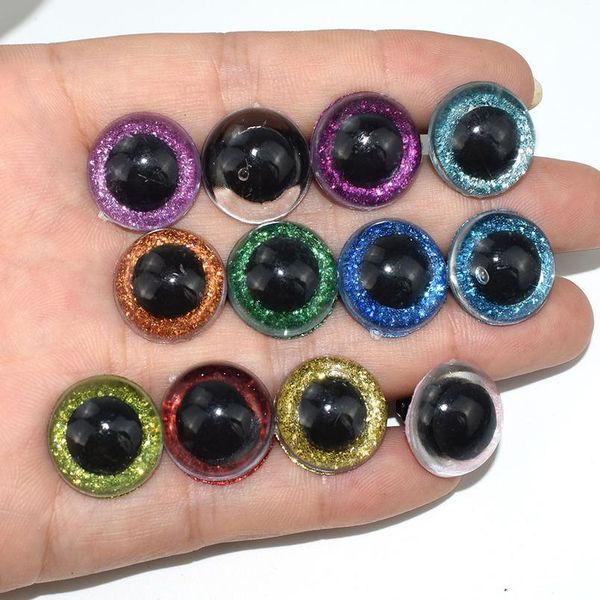 

70pcs 10/12mm mix color buttons shinning plastic doll eyes craft eyes diy for plush bear stuffed toys animal pupp bbyrhv, Blike;white