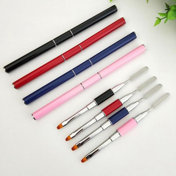 

1pc double side nail art brush spatula pen manicure tip extension acrylic builder accessory rod tool new design, Yellow