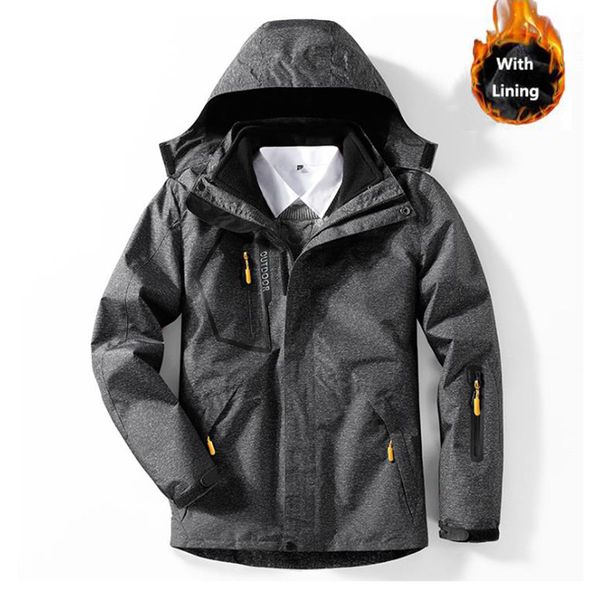 

8xl men women outdoor winter thermal jacket multi-color with lining waterproof anti-fouling coats climbing skiing windbreaker q1201, Black;brown