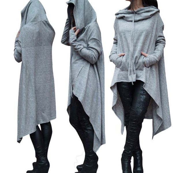 

9308 # 2020 новый сплошной длинный толстовки, Black