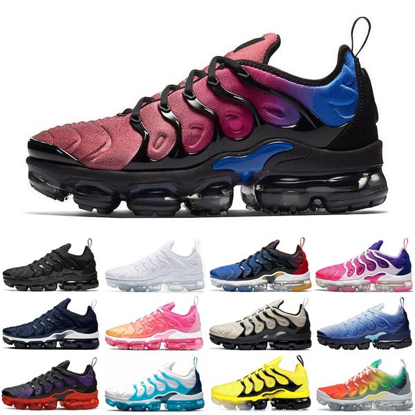 

2021 tn plus mens shoes triple black be true sunset rainbow cool grey men women trainers sports sneakers