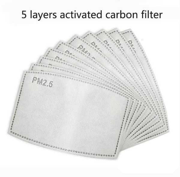 

masks 5-layer activated filter pm2.5 reusable anti protective haze dustproof replaceable filters activate carbon mask fy