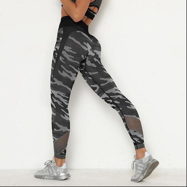 

workout women leggings camouflage mesh patchwork high elastic waist ankle length leggings black casual push up jeggings