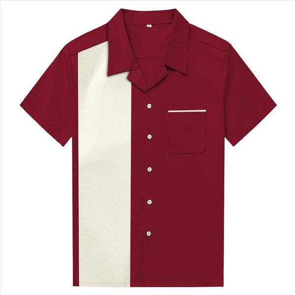 

candow look mens shirts cotton plus size maroon ivory patchwork short sleeve casual camisa masculina mens clothing, White;black