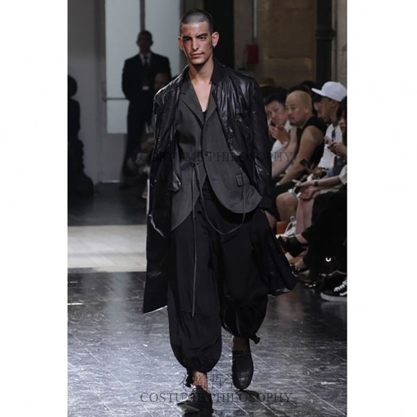 

2021 new casual hare men's pants with big silhouette drape feel. s-6xl 2sub, Black