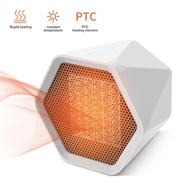 

600w portable electric warmer deskheating warm air fan hexagonal heater intelligent temperature control overheat protection