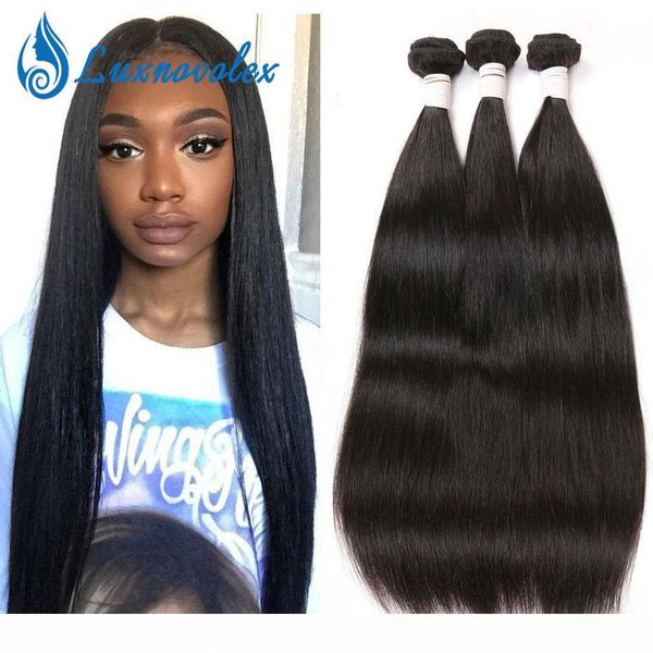 

brazilian straight virgin hair 3 or 4 bundles 7a unprocessed malaysian peruvian indian human hair weave bundles natural color wholesale, Black