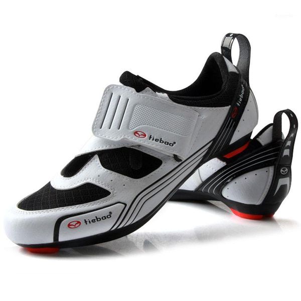 

tiebao outdoor road cycling shoes spinning class bike shoes triple straps compatible with spd,spd-sl look-keo cleat1, Black