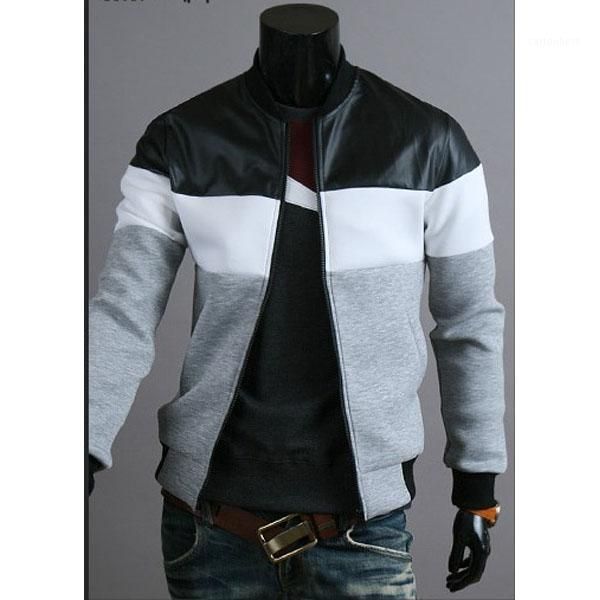 

men's jackets fashion stitching design jacket casual jacket1, Black;brown