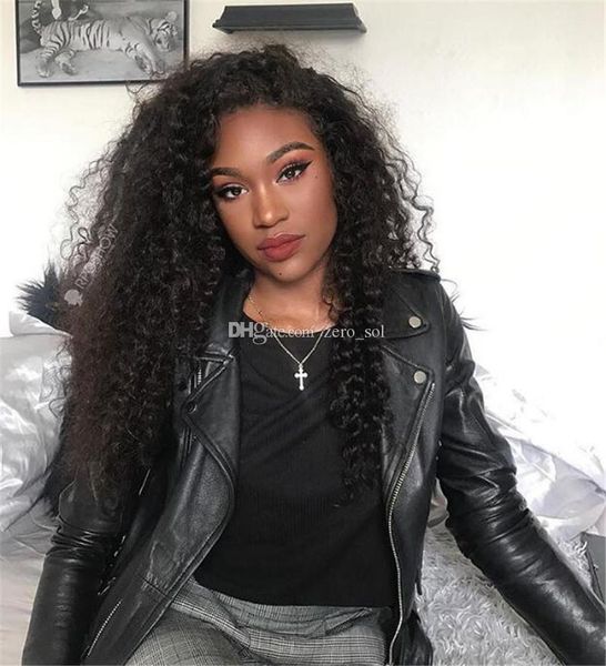 

full lace wigs human hair malaysian virgin hair afro kinky curly glueless lace front wigs high density unprocessed hair shopping, Black;brown