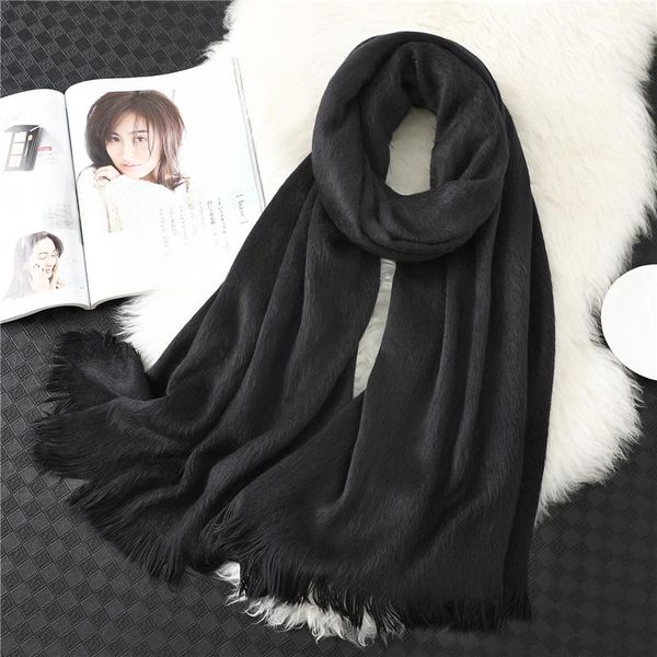 

2020 новых женщин шарф мода зима твердых кашемировых шарфов леди платки и обертывания бандана женские фольмы одеяло толстые теплые плюшевые, Blue;gray