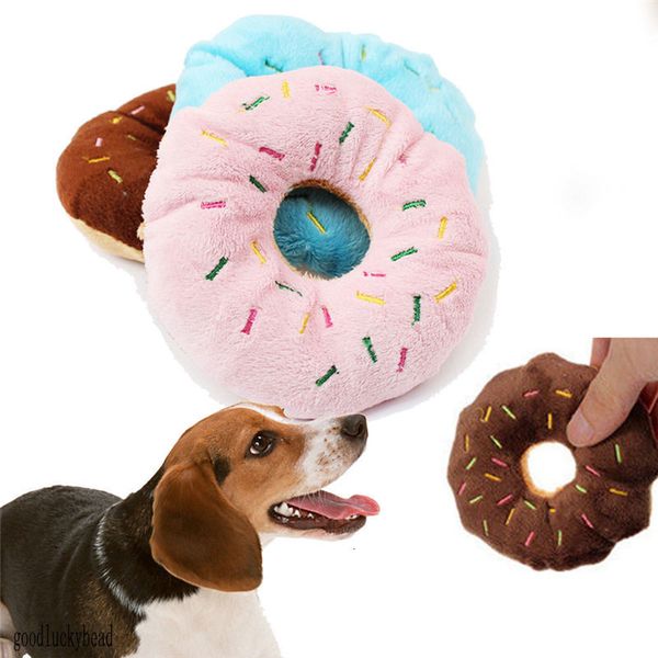 

dog puppy cat squeaker quack sound toy pet chew donut play toys wholesale