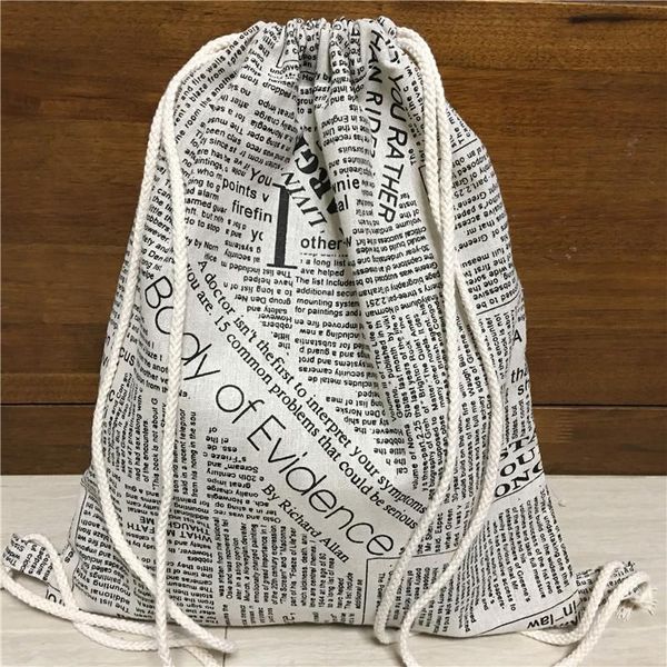 

yile хлопковое белье на вершине drawstring travel backpack book book обувь сортированная сумка английская газета 1217 4 yile хлопок h jlljin