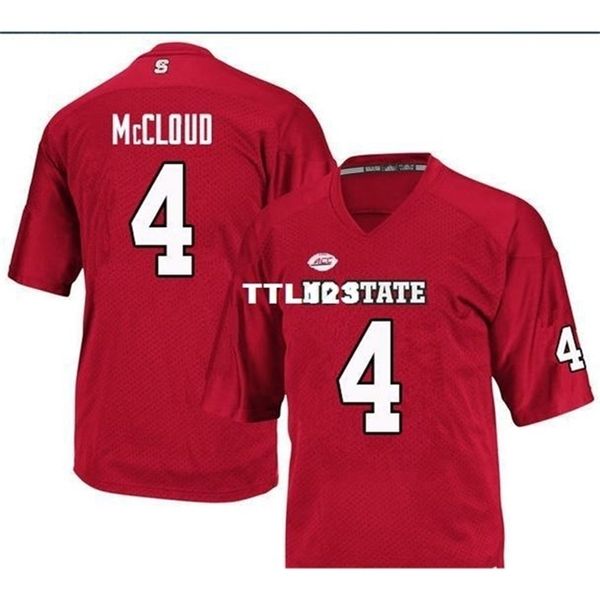 

3740 nc state wolfpack nick mccloud #4 real full embroidery college jersey size s-4xl or custom any name or number jersey, Black