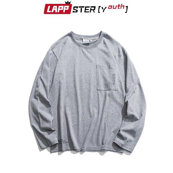 

lappster men colorful streetwear harajuku sweatshirts hoodies 2020 oversized hip hop hoodies pocket mens vintage casual, Black