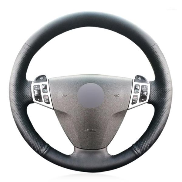 

black pu faux leather diy hand-stitched car steering wheel cover for saab 9-3 2000-2013 bls 2007 20081