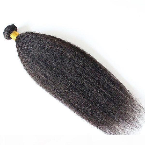 

coarse yaki kinky straight brazilian hair weave bundle 100g human hair bundles yaki straight10"-26" non remy hair, Black