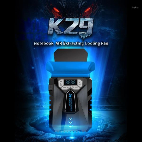 

lapcooling pads coolcold k29 air extracting fan portable computer cooler intelligent temperature control breathing light lcd1