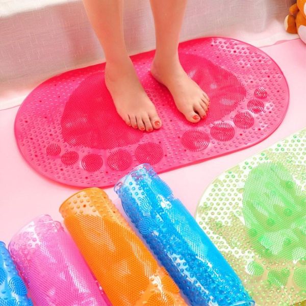 

bath mats odorless plastic foot pattern bathroom mat pvc shower large with suction cup anti-fall