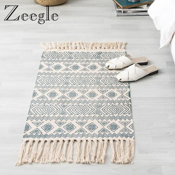 

carpets zeegle carpet bedside rug mat floor bedroom decorative cotton and linen tassel woven living room area1