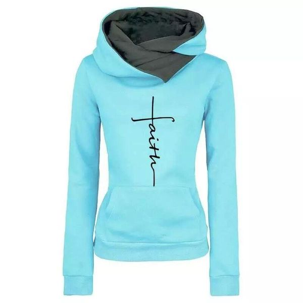 

fashion faith embroidered hoodies sweatshirts women long sleeve harajuku streetwear pullovers casual warm hooded plus size, Black