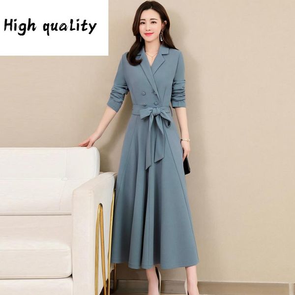 

office long dress korean vintage dress elegant women's dresses spring summer women clothes 2021 formal vestidos, Black;gray