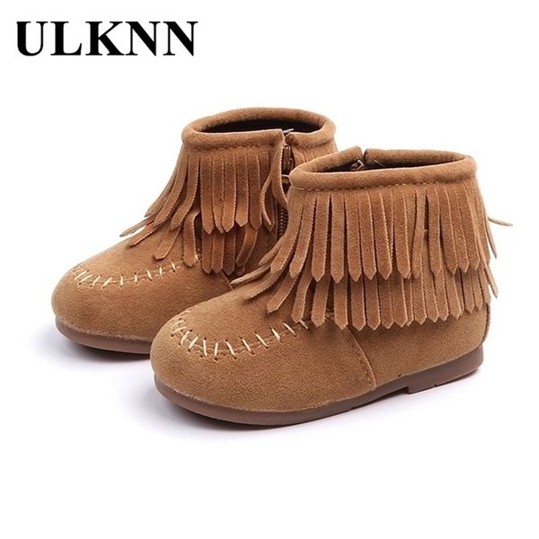 

ulknn winter martin boots autumn plus baby shoes for children girl' flat casual outdoor keep warm thicken students ankle kids y201028, Black;grey