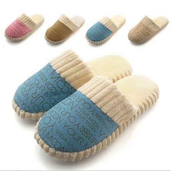 

2020 autumn winter warm non-slip slipper men women cotton-padded home slippers rubber sole sewing indoor soft plush shoes, Black