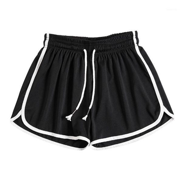 

running shorts ladies sports fitness comfortable lace elastic band home casual #yl51, Black;blue